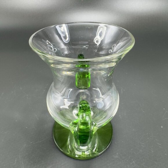 1980s Venetian Glass Small Vase With Applied Handles Toothpick Holder Italian - Picture 7 of 9